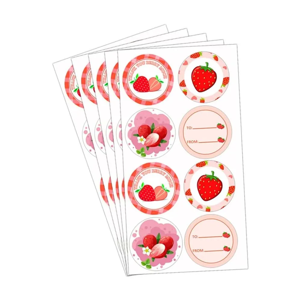 

Pink Strawberry Thank You Stickers Strawberry Envelope Seals Labels 2 Inch Thank You for Being So Sweet Favors Labels 240Pcs