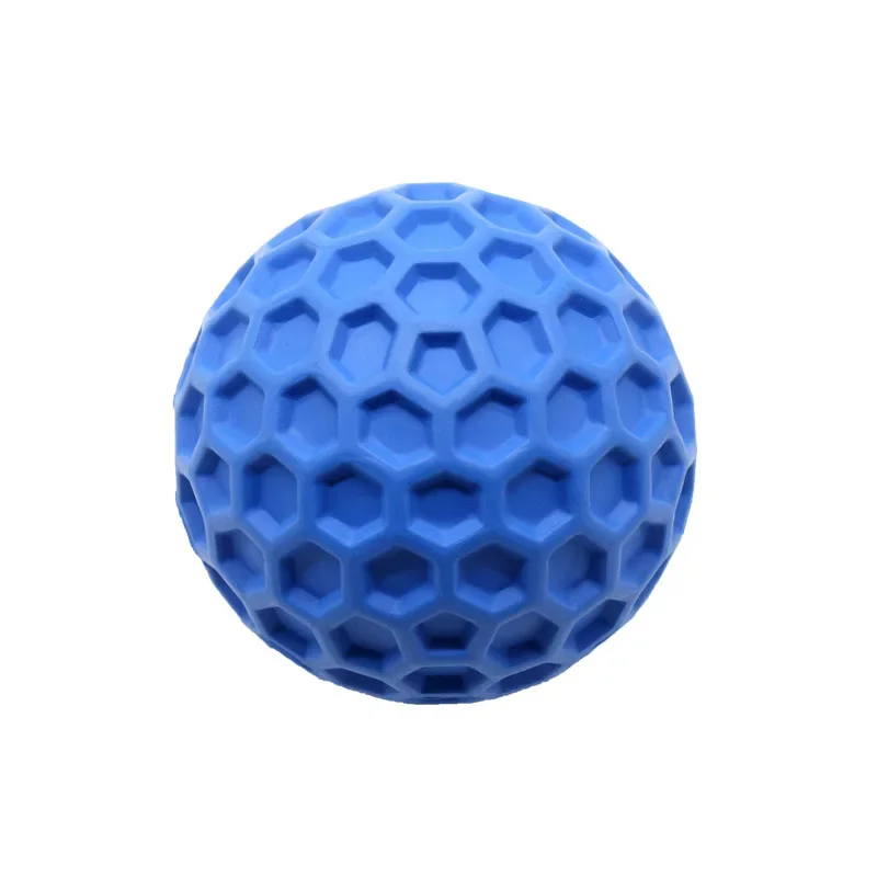 Pet bite resistant toy ball produces sound, grinding teeth, bite resistant elastic rubber honeycomb ball, interactive toy