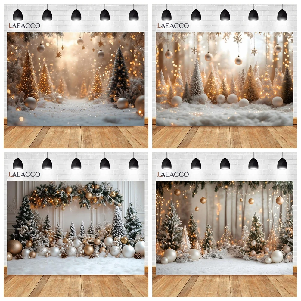 

White Christmas Balloon Pine Tree Photography Background Christmas Home Decorations Kids Family Portrait Backdrop Photo Studio