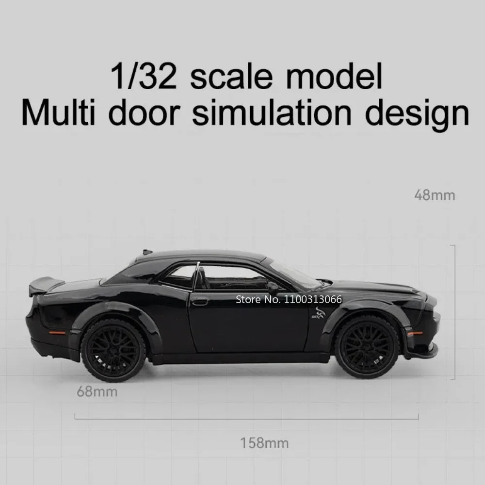 1/32 Scale Challenger SRT Demon Car Toy Alloy Diecast Sports Car Model with Light Sound Car Model Toys for Kids Gift Collection