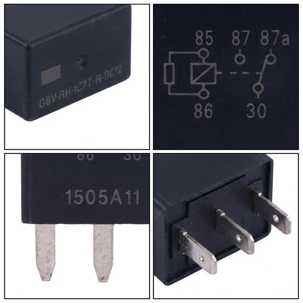 4pcs 12V DC Power Switch 5-Pin for Marine Powerboats Automotive Motor Control Electrical Equipment 35A Max Current Handling