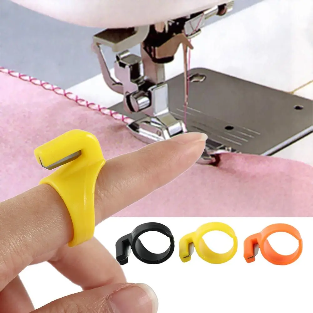 3PCS/Set Craft Ring Cutting Tool Needle Thread Cutter Thimble Sewing  Machine Accessory Finger Blade
