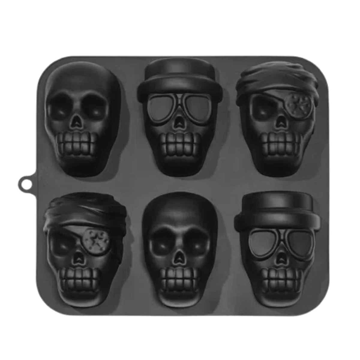 

A71P Halloween Skull Cake Pan Silicone Mould 2024 New 6 Cavities Pirate Skull 3D Silicone Mould Baking Pan Skull Baking Pan