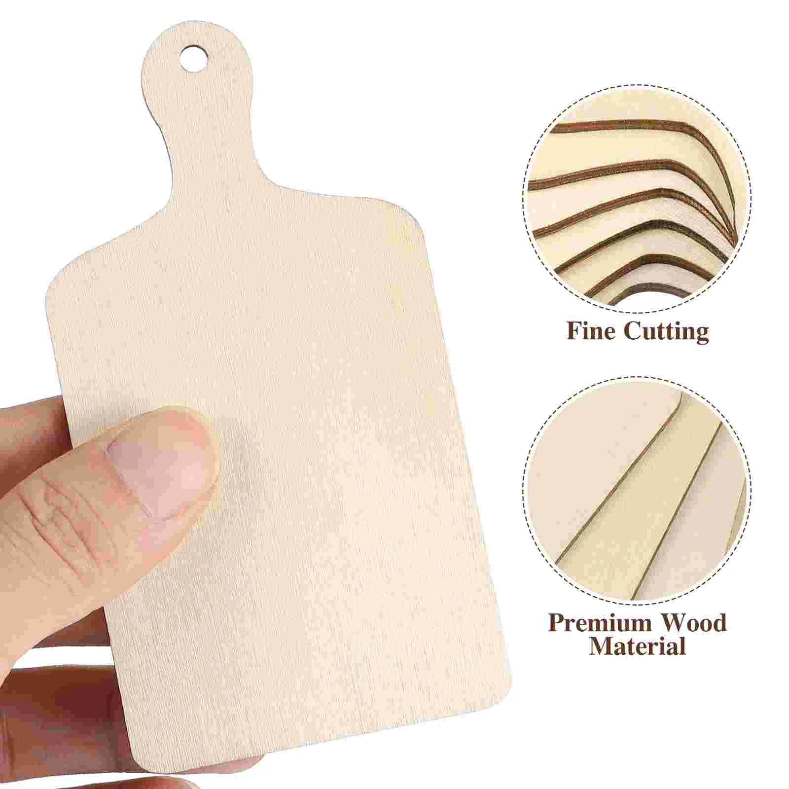 6 Pcs Defrosting Board DIY Wooden Cutting Table Coasters Blank Trays Bread Child