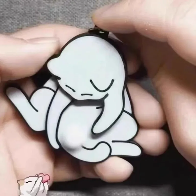 Criativo puxar jogar ovo gato chaveiro brinquedos fidget bonito engraçado rotativo acrílico saco pingente para mulheres chaveiro bolsa acessório
