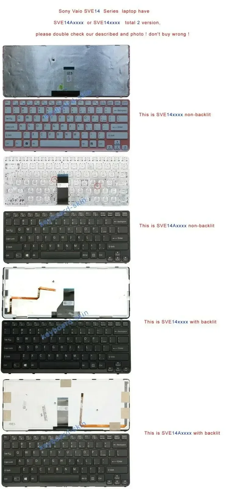 Novo teclado americano com moldura branca e rosa para laptop da série Sony SVE14xxxx, SVE-14xxxx, SVE14, SVE14126CCB, SVE14126CCW, SVE1412AYCW de 14 polegadas.