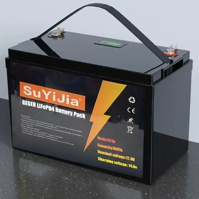 Nuovissima batteria al litio ferro fosfato 12V 12.8V 100AH LiFePO4 batteria 4000 cicli auto da viaggio inverter solare a energia eolica auto