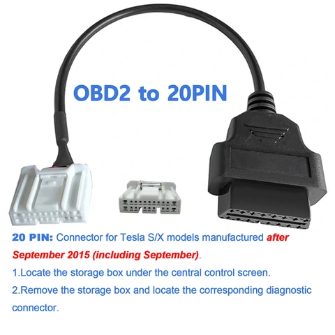 Кабель OBD для Tesla (12-контактный, 20-контактный, 26-контактный) для Tesla Model X/S/3/Y, диагностический адаптер OBD2, соединительный кабель OBD/OBDII для X431