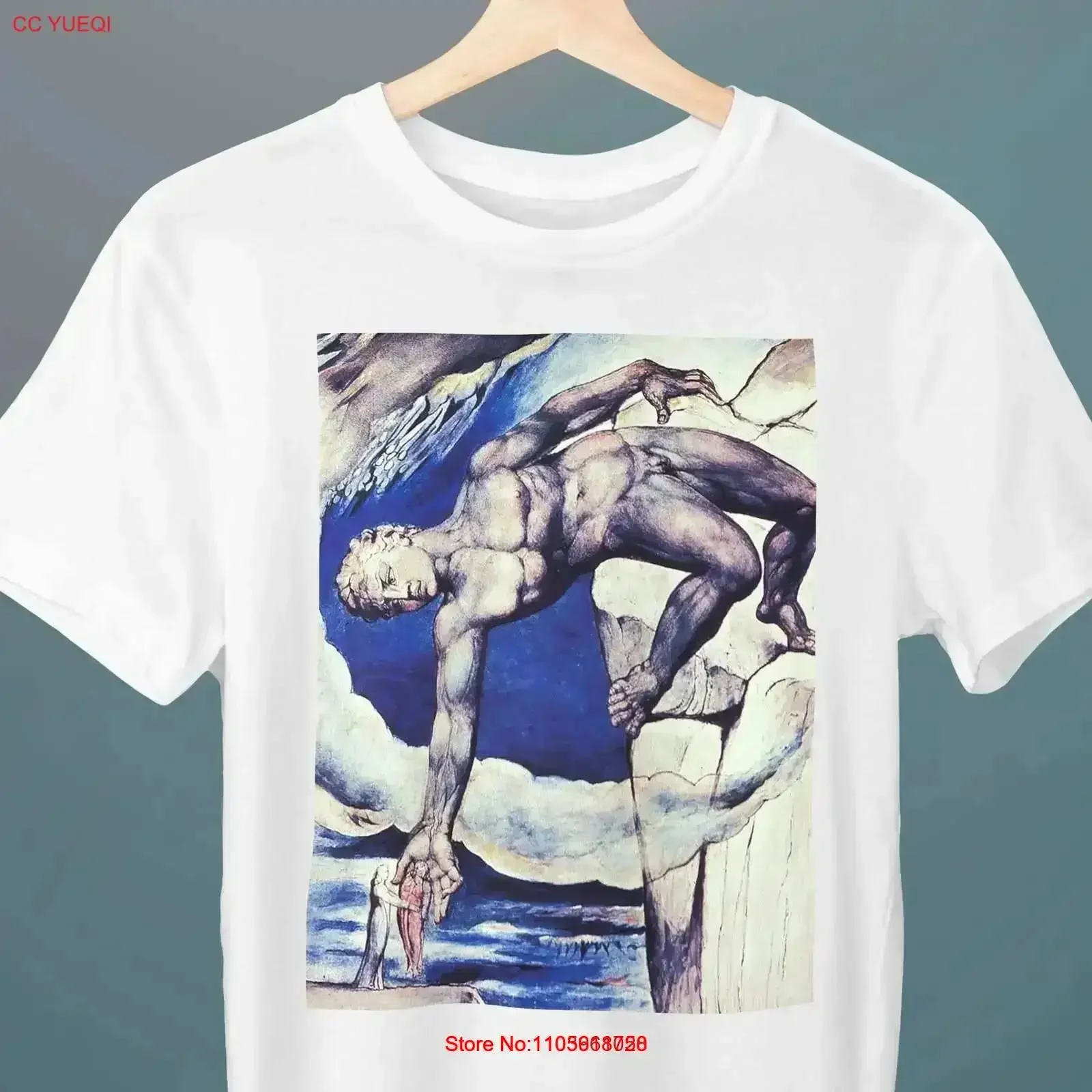 Camiseta con diseño de la pintura de William Blake: Anteojándose a Dante y Vergilio, estilo vintage lavado, elegante, para él y para ella, para amantes