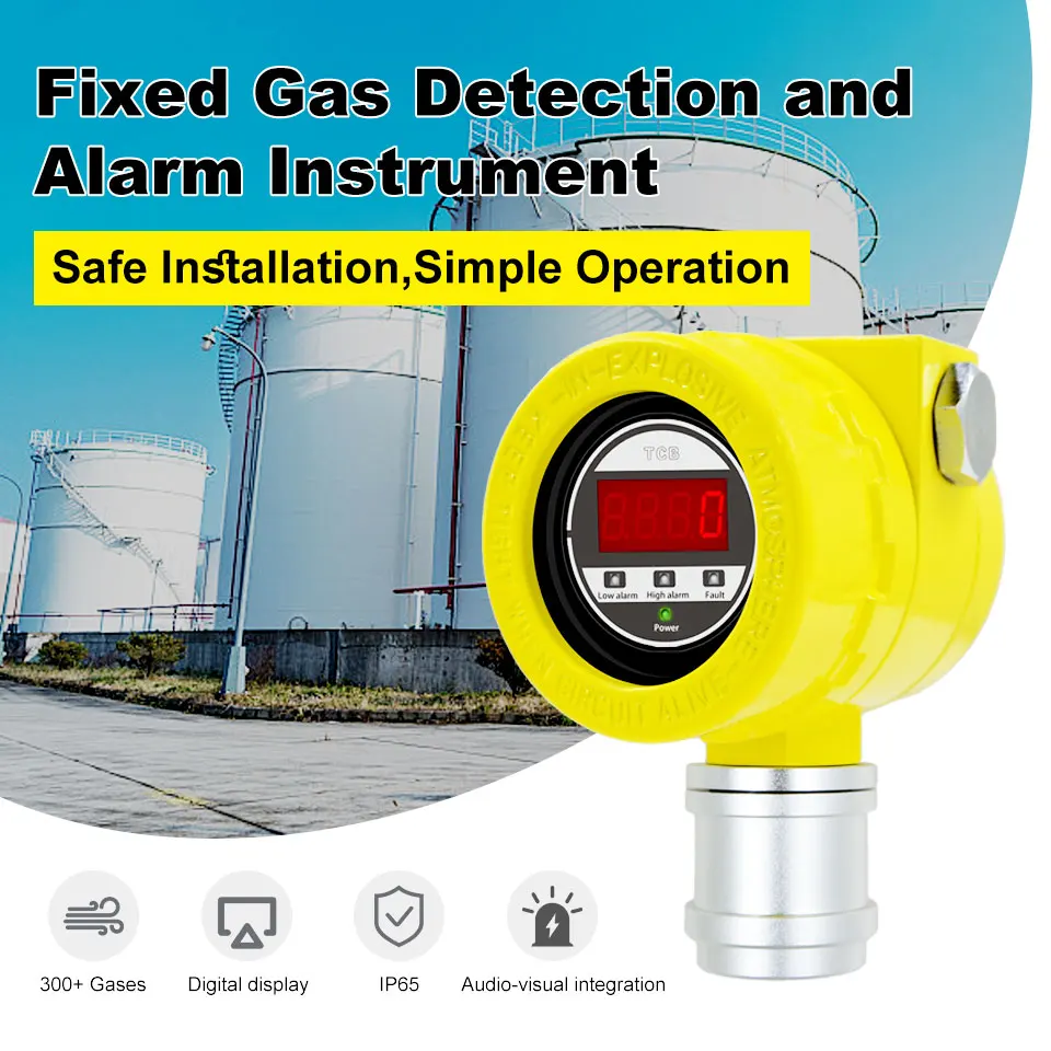Gas Monitoring Otywell Point Type Gas Detector with Infrared Remote Control and Modular Sensor for Various