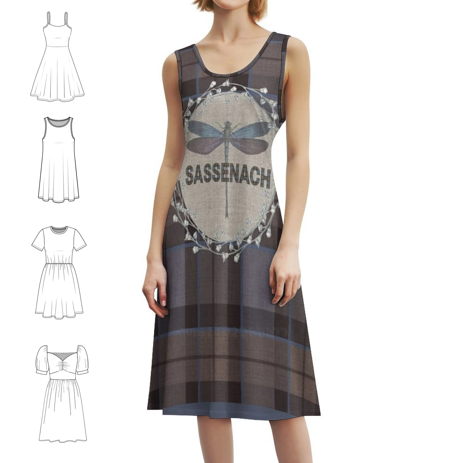 

Outlander-Fraser Tartan Kilt Dark-Sassenach сексуальное платье для отпуска для женщин пляжная вечеринка день рождения мини-платье Outlander Diana