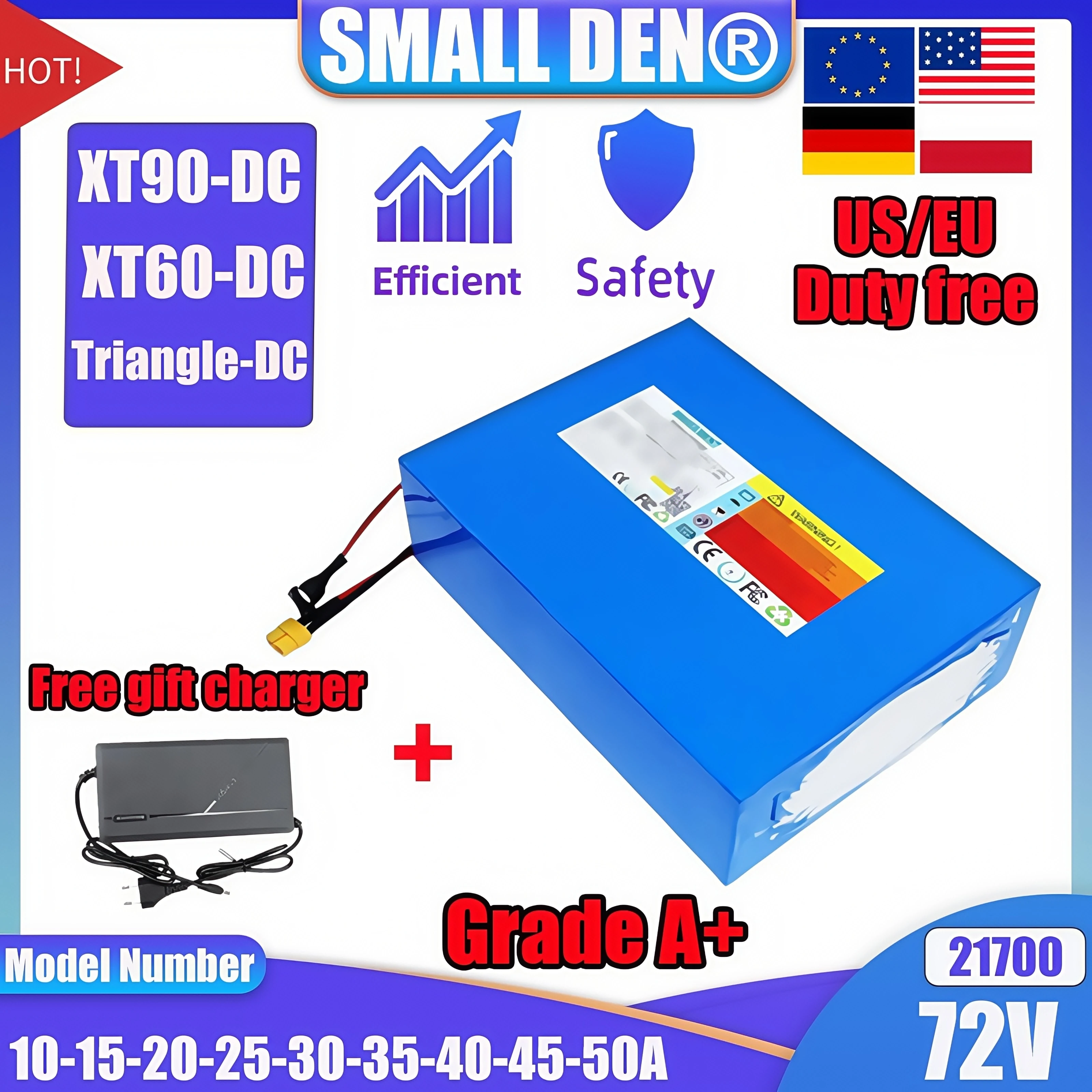 

High Power 3500W 72V 15Ah 20Ah 25Ah 30Ah 35A 40Ah 45Ah 50Ah Lithium Battery Pack for Electric Motorcycle Tricycle Scooter top