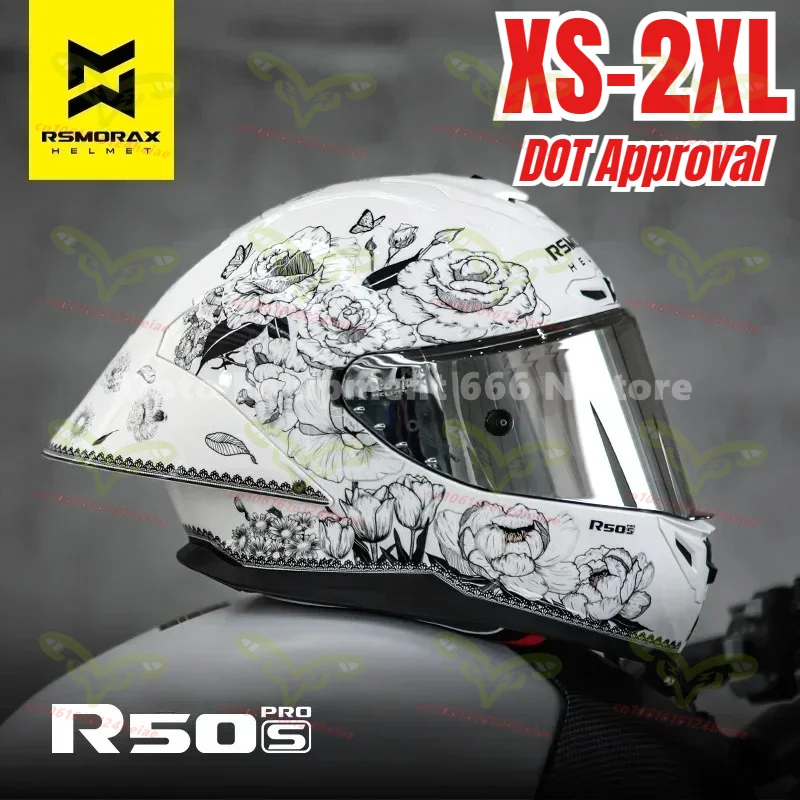 

MOTORAX R50S PRO Motorcycle Helmet Motorbike Riding Capacete Track Racing Casco Pink Women Large Spoiler DOT Approval