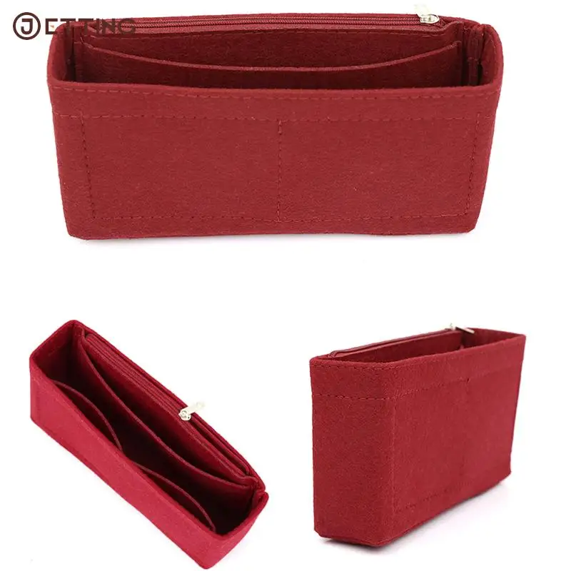 1PCS 4Size Felt Cloth Bag Liner Fits for Luxury Bag Insert Organizer Cosmetic Makeup Bag Zipper Organizer Felt Cloth Travel Inne