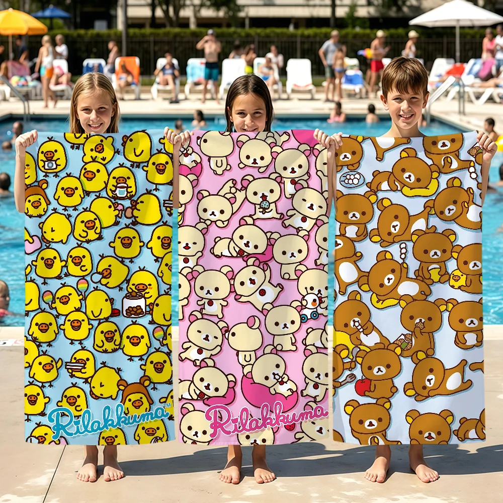 Cute Bear Face Fun Art R-Rilakkuma Towel Beach Towels Soft Quick Dry Pool Towel For Travel Gym Bathing Spa Camp Sport Gift