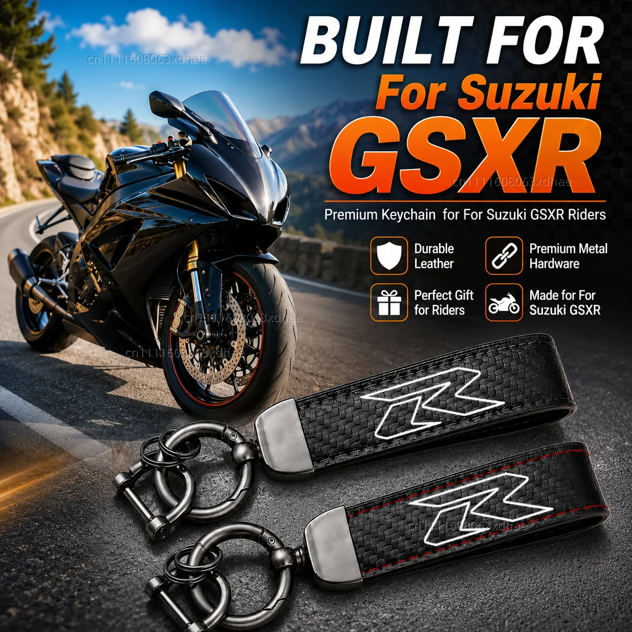 High-Grade Leather Motorcycle Keychain Holder Keyring Accessories For Suzuki GSXR 600 750 1000 GSX-R 600 750 1000 125 150