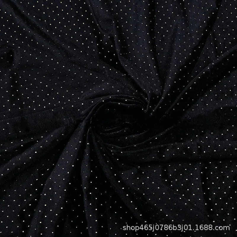Elastic Bronzing Velour Fabric Per Meter for Upholstery Curtain Pillowcases Sofa Clothes Diy Sewing Velvet Cloth Soft Black Blue