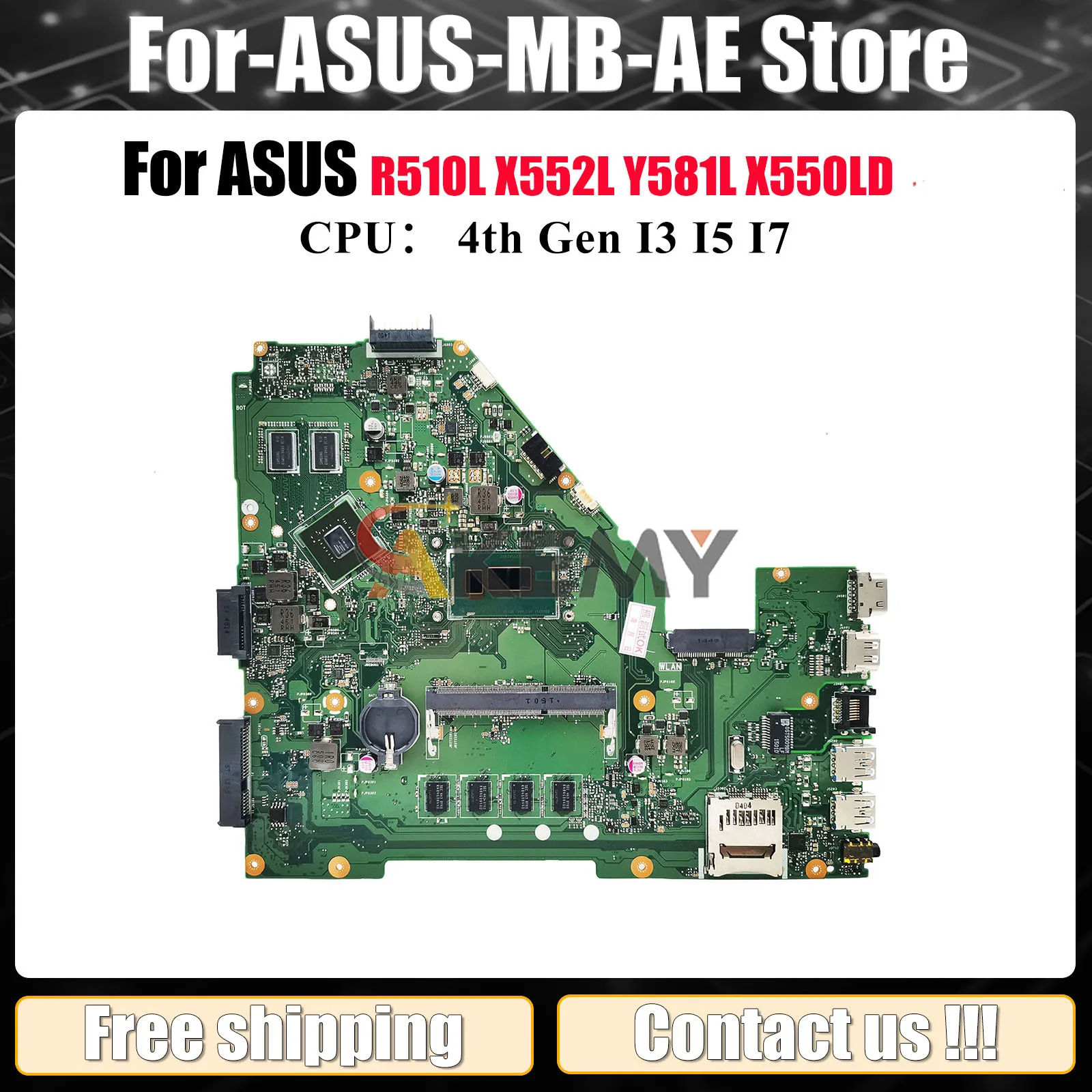 

Материнская плата для ноутбука X550LD ASUS VivoBook X550LC X550LN X550LD Y581L X550L R510L X552L X550LB с процессором I3 I5 I7 stk