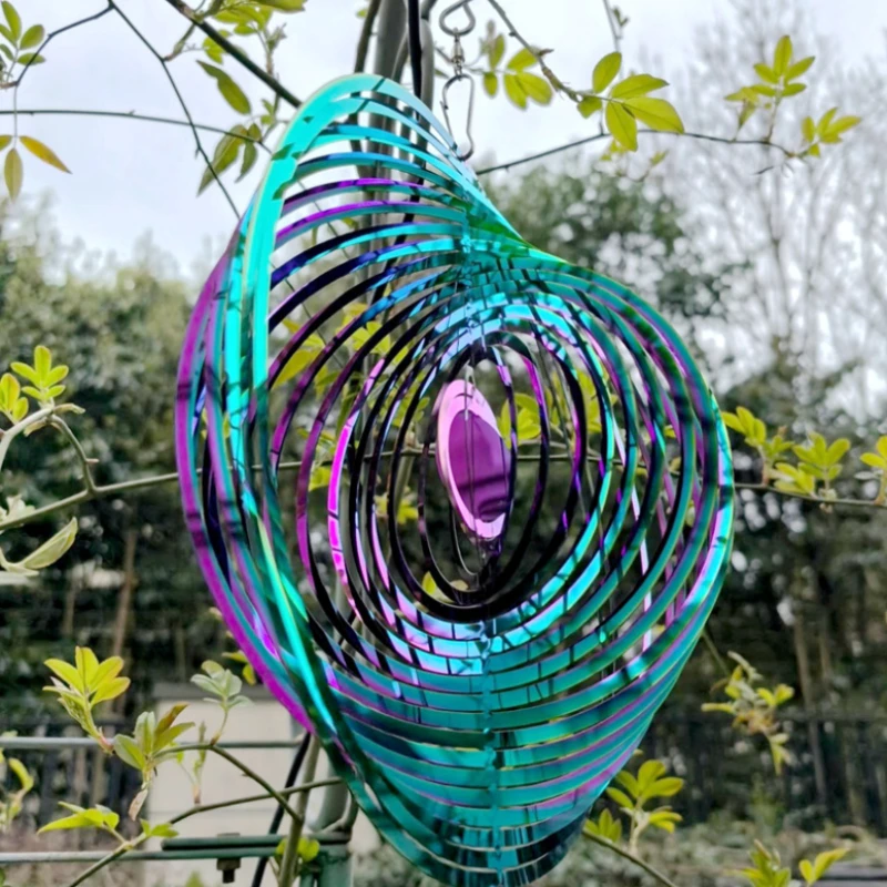 3D Rotating Wind Chimes Garden Hanging Decorations Outdoor Balcony Wedding Wind Spinner Bell Home Room Decor Valentine's Gift