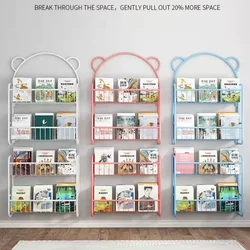 Simple Metal Bookshelf Study Kids Student Picture Book Storage Rack Wall Hanging Shelf Bookcase Kids etagere rangement Furniture