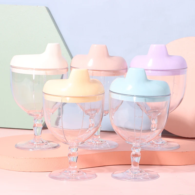 New#Baby Plastic Tall Glasses Children's Wine Cups Juice Cups Children's Milk Cup Anti Drop