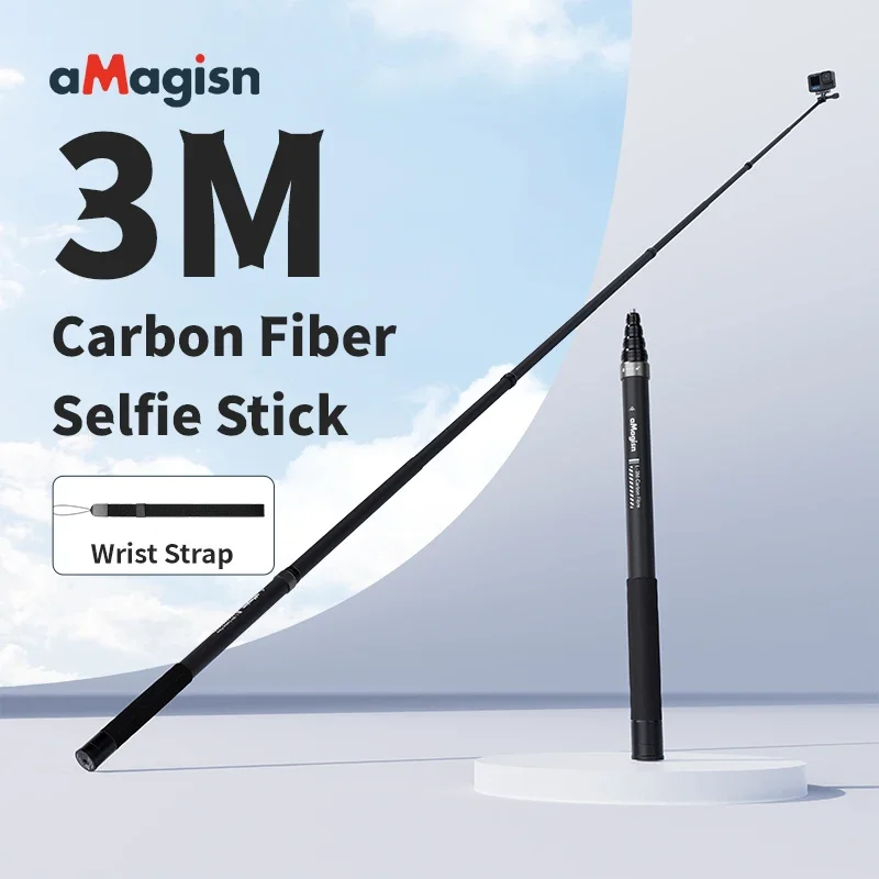 3M Carbon Fiber Selfie Stick for Insta360  Aluminum Alloy Selfie Stick for aMagisn GoPro DJI Extension rod accessories