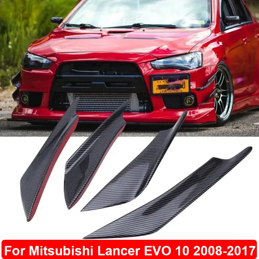 4PCS Universal Front Bumper Fin Canard Splitter Diffuser Valence Spoiler Lip For Mitsubishi Lancer Honda Civic Car Accessories