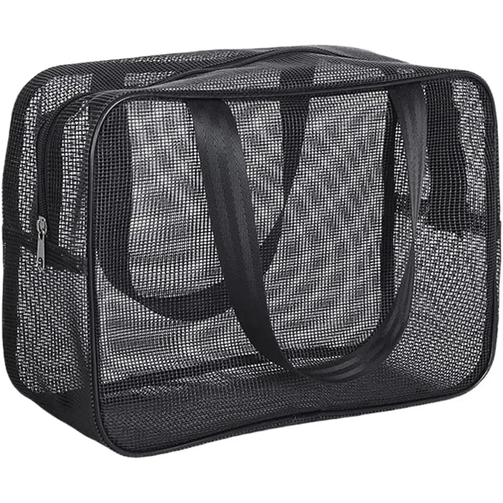 HOMEFISH Mesh Shower Caddy Tote Bag Cosmetic Storage Bag Multifunctional Shower Bag Large Capacity Portable Toiletry Organizer