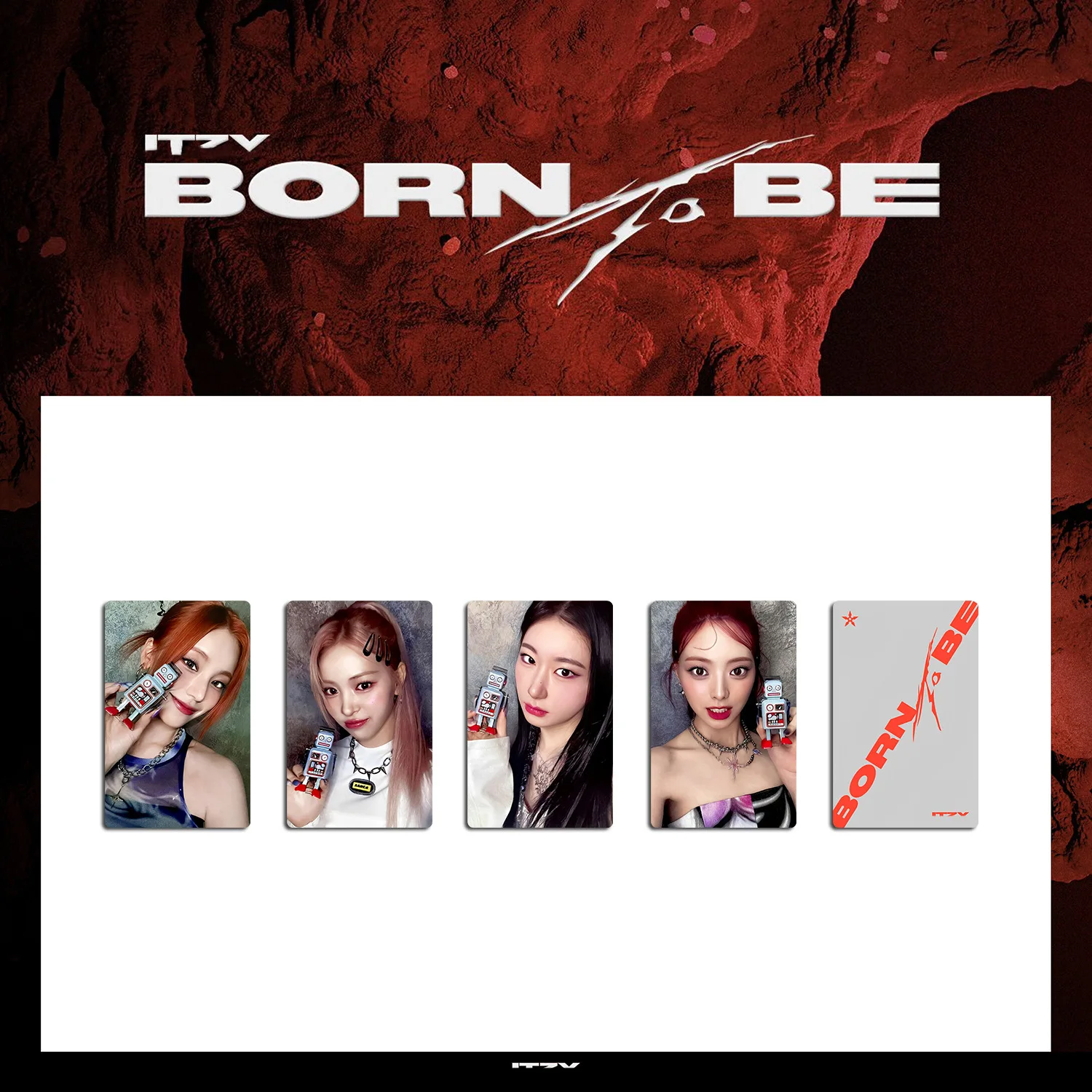 ألبوم KPOPSouth Korean Girl Group ITZY's الثامن الصغير Born To Be النسخة الكاملة مع بطاقة صغيرة ثابتة Star Merchandise LOMO #4