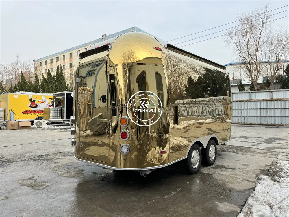 便利な食品トレーラー,完全に機器を備えたエアストリームモバイルキッチン,コーヒーカート,高速食品トラック