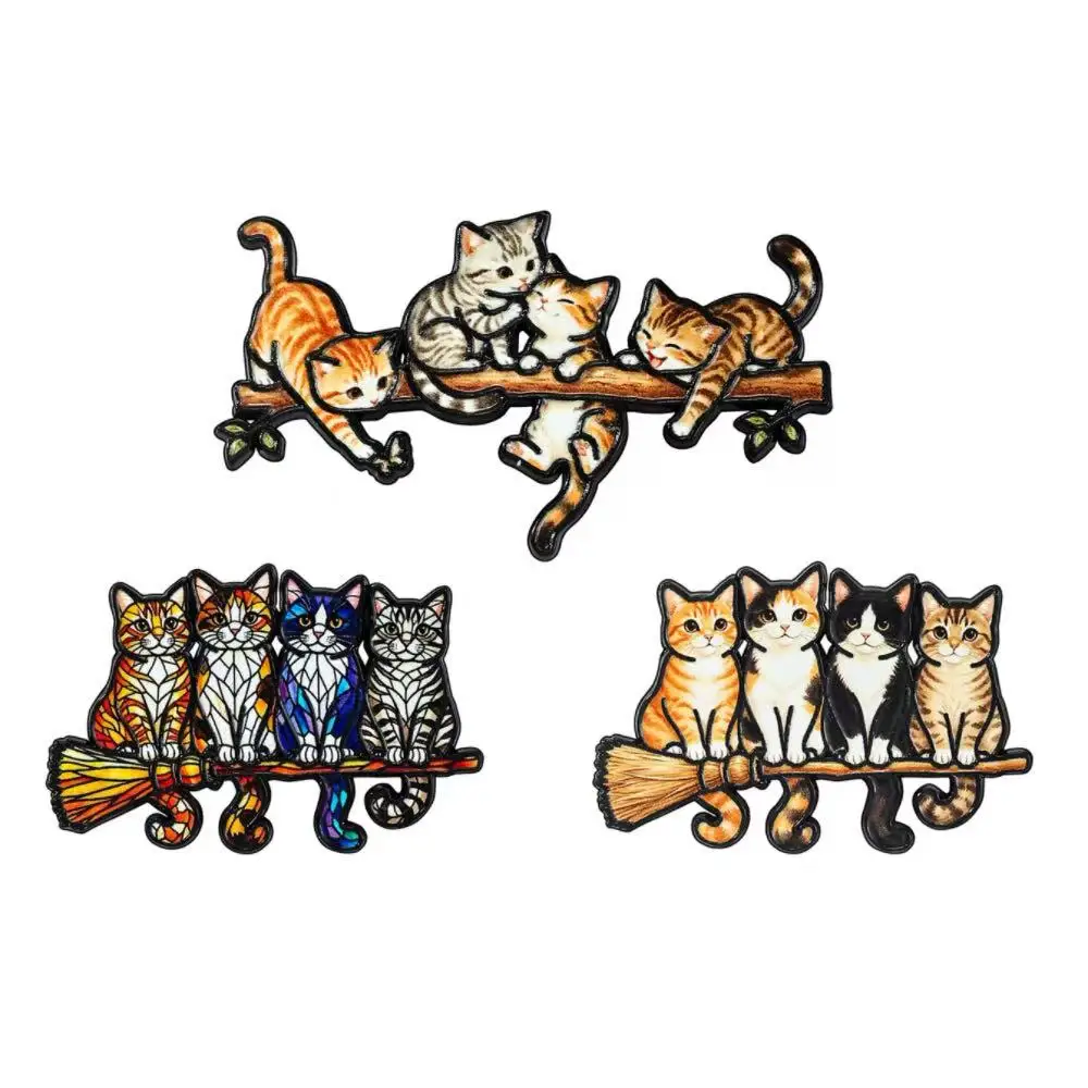 3 Styles Schwarze Katzen Emaille-Anstecknadeln, Niedliche Buchwurm-Kätzchen-Pfoten-Broschen, Buchliebhaber-Abzeichen, Sonnenblumen-Hexenbesen-Schmuck, Geschenk für Freunde – Detail 4
