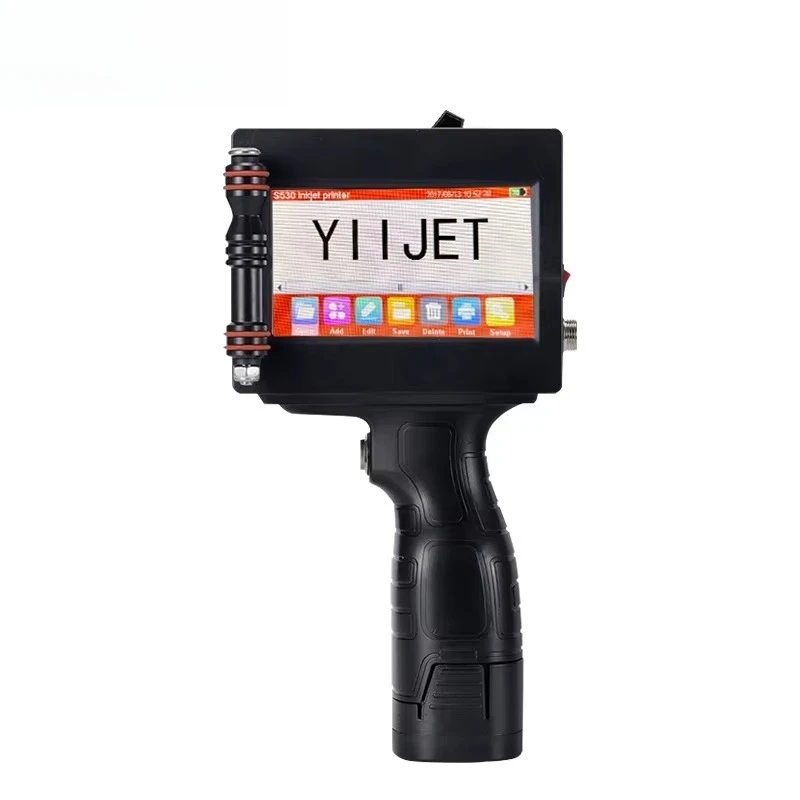 25.4mm Handheld Inkjet Printer, Food Beverage Coding Machine for Metal Can Carton Glass Wood Fabric