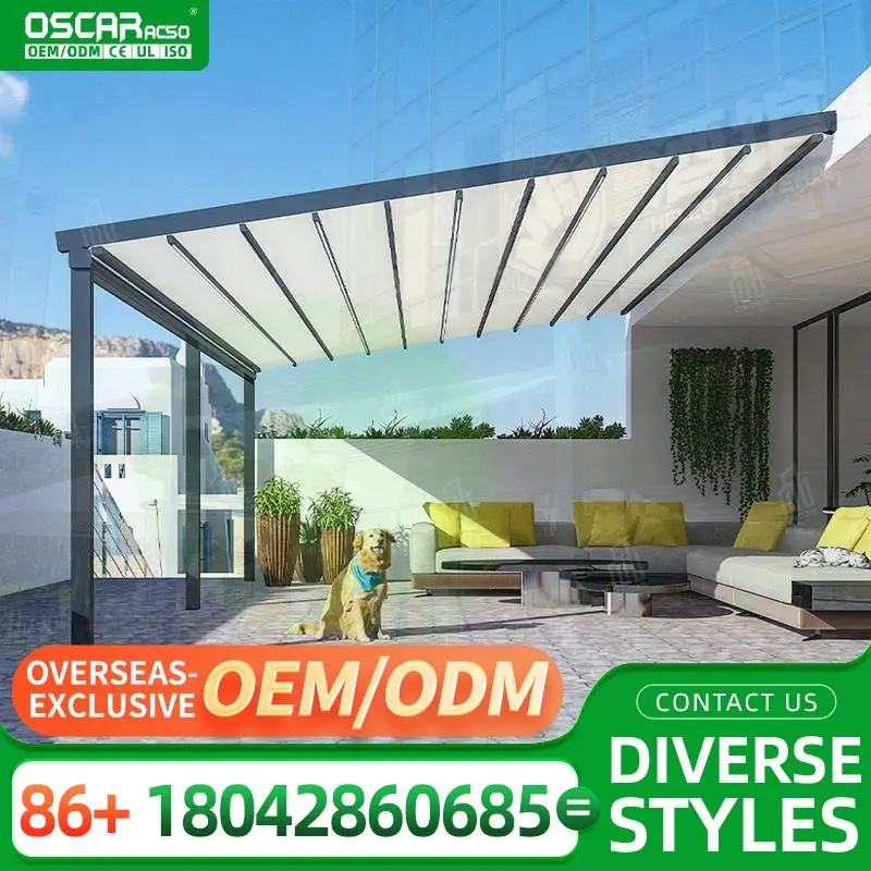 

Sliding Retractable Outdoor Opening Gazebo Motorized Retractable Roof for Hotel Garden Patio Retractable Canopy Pergola
