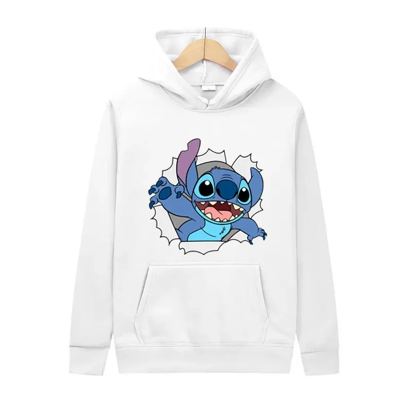 2025 Hot New Fashion Hoodies Pullover Cartoon Anime Stitch Woman Sweatshirts Autumn Winter Black Hoodie Unisex Clothing Tops