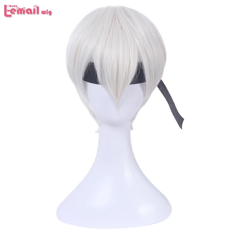 L-smalto Wedge rene Car Bag 2 b9s parrucche Cosplay bianco Short Men parrucche Cosplay Halloween capelli sintetici resistenti al calore No.2 tipo B