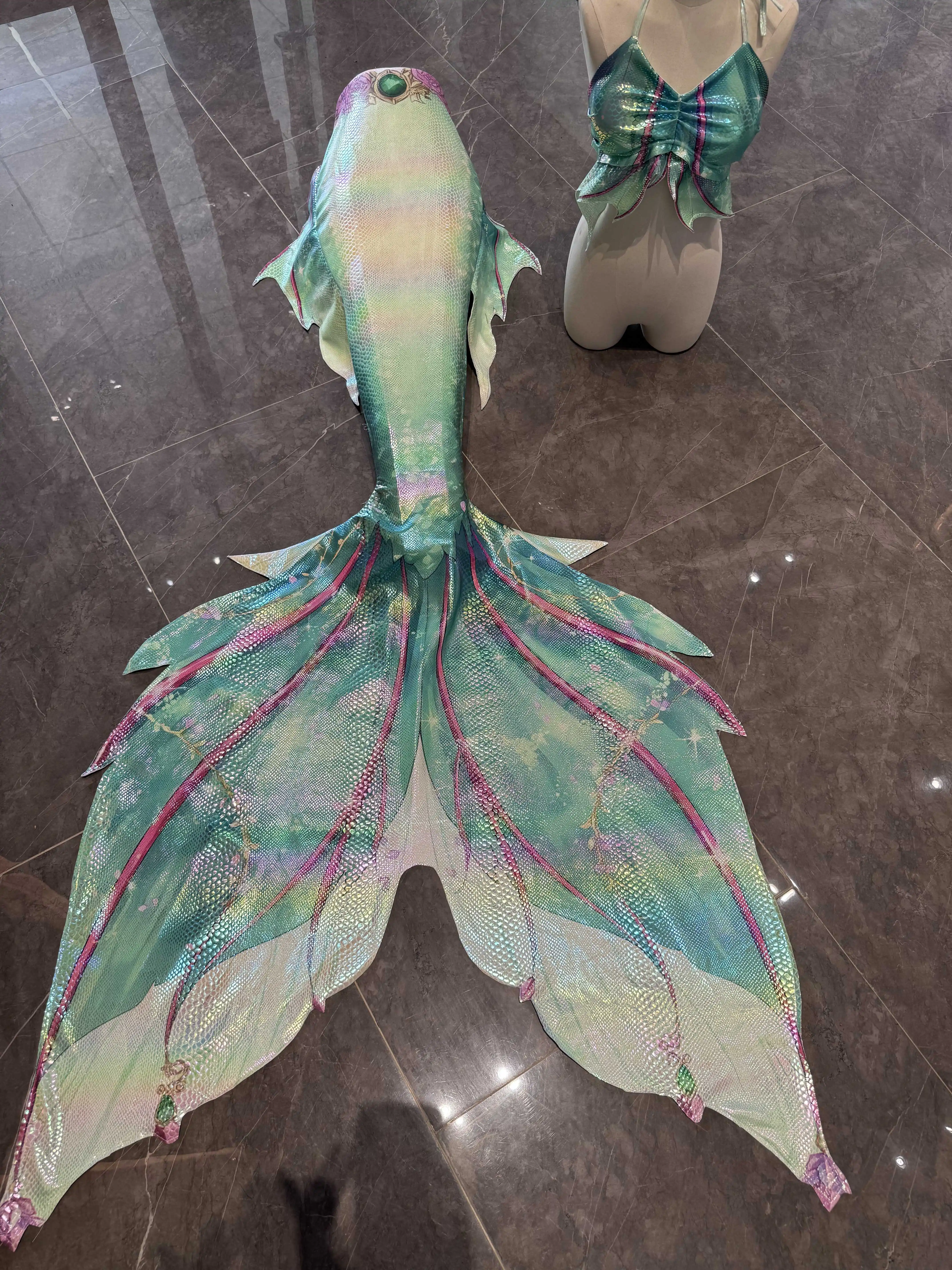 ملبورن زهر الكرز حورية البحر الكبار الذيل تنورة حوض السمك الغوص ملابس السباحة أداء الرماية #3