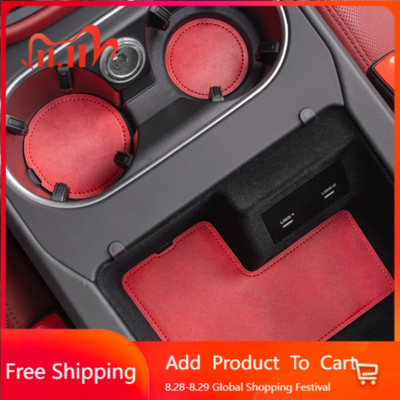 

Внутренние наклейки для Porsche Macan Cayenne Panamera, кожаный коврик для ворот, противоскользящий коврик для двери, держатель для чашки, автомобильная подставка, подставка