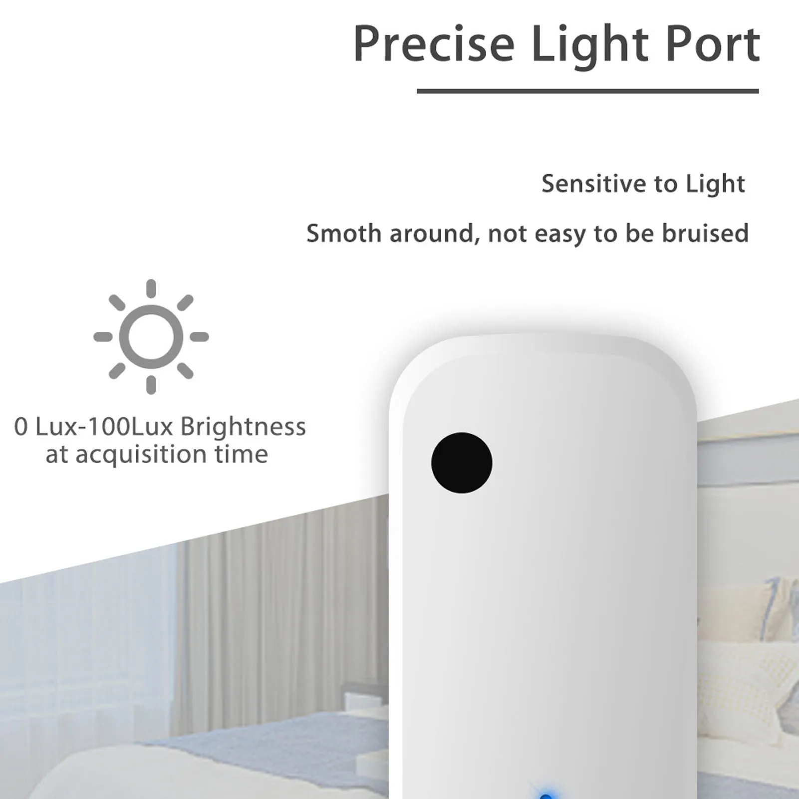 Capteur de luminosité WiFi intelligent, détecteur de lumière, réglage automatique, connexion sans fil, adapté pour Tuya, salon, chambre à coucher