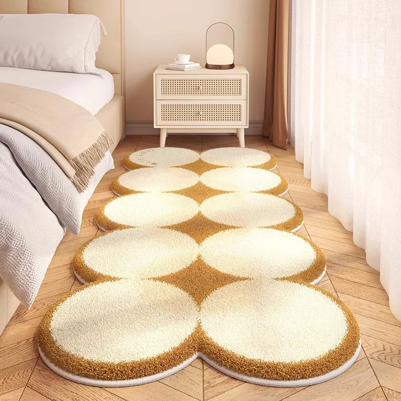 Simple Cream Wind Nordic Carpets for Living Room Bedroom Area Rugs Soft Bedside Rug Non-slip Thicken Imitation Cashmere Home Mat