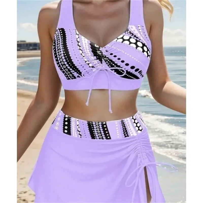 Summer Women Holiday Beachwear Sexy Cross Back Bikini Set For Women Slimming Two Piece Swimsuit With High Cut Bottoms Hot Sale