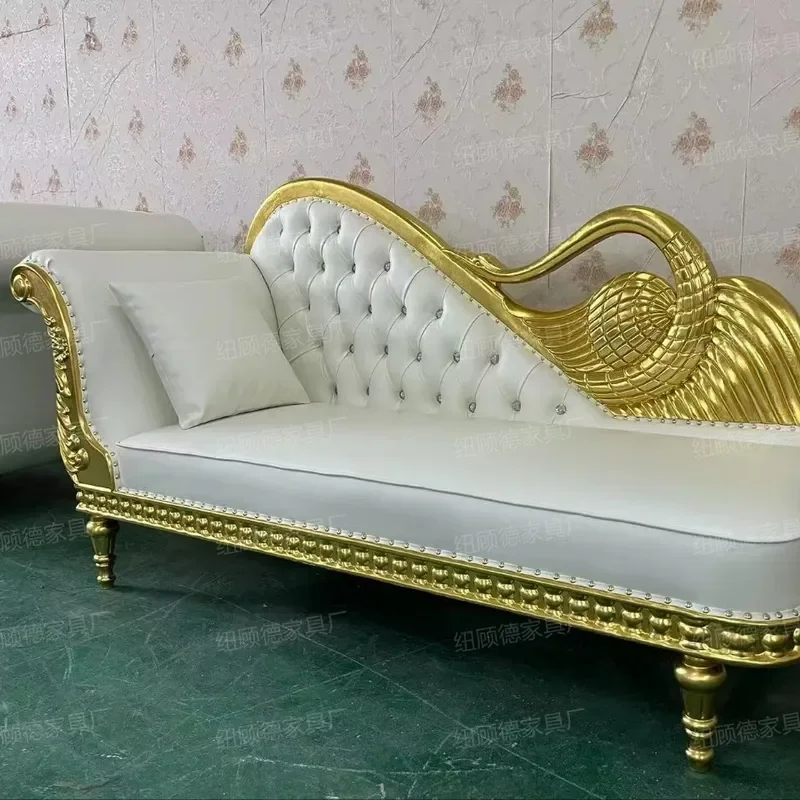 for Wedding King Chair Queen Sofa Foot Bath Solid Wood High Back Sofa Chair Princess Chair High Density Sponge