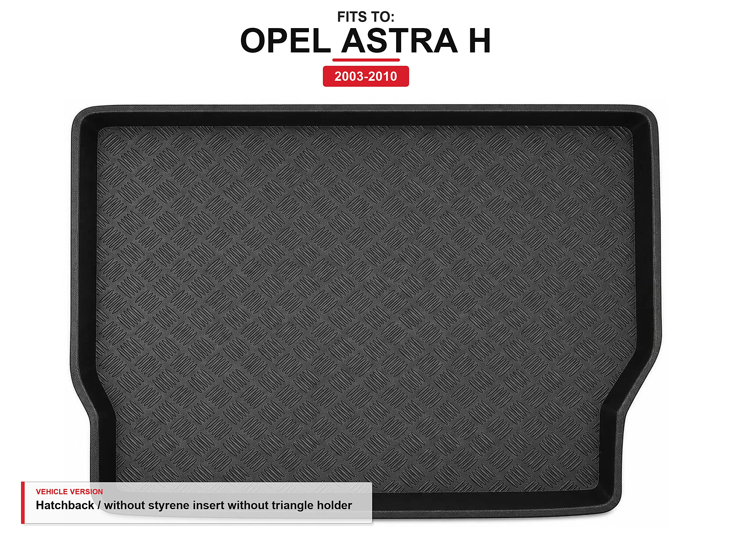 Kofferbakmat met rand voor: Opel Astra H 2003-2010 Hatchback