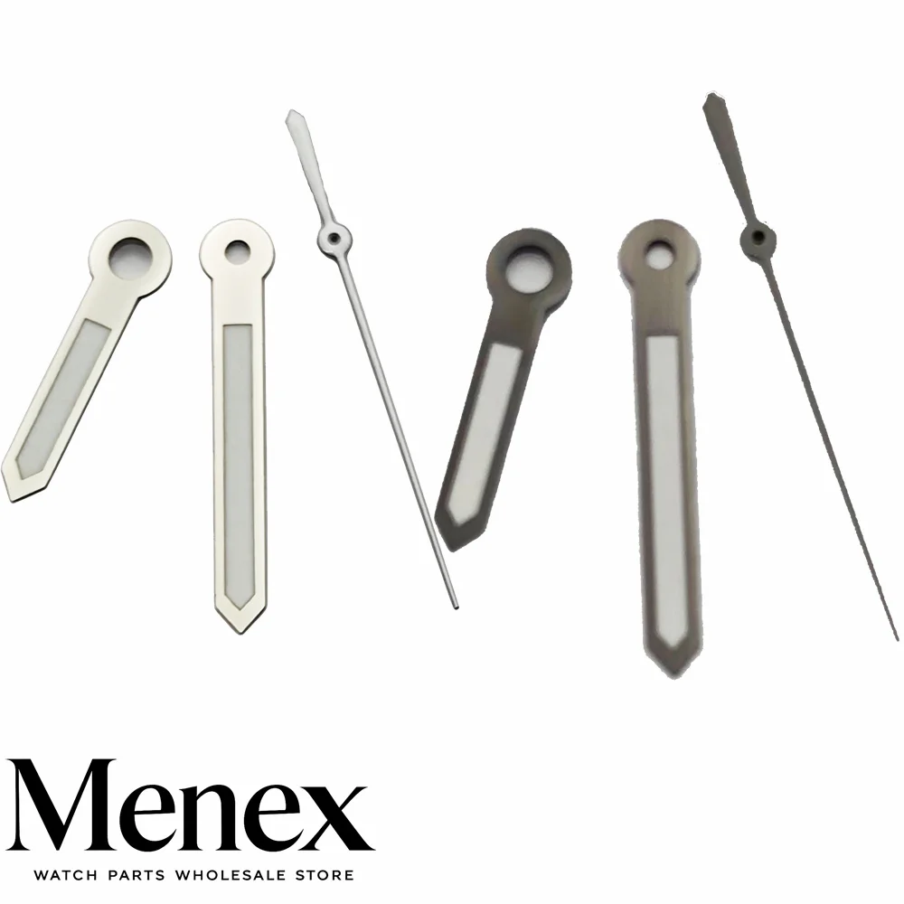 Menex Gun/Silver Watch Hands Green Luminous Watch Hands Fit NH35 NH36 ETA2824 2836 Miyota82 DG Movement Watch Accessories Parts