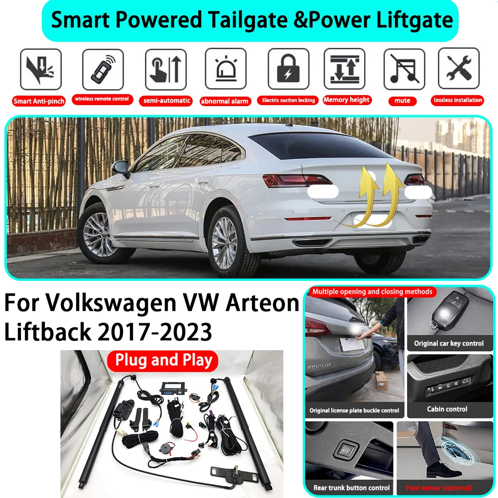 for Volkswagen VW Arteon Liftback 2017-2023 OEM Smart Automatic Powered Tailgate Electric Power Tailgate Lift Kit Key Close