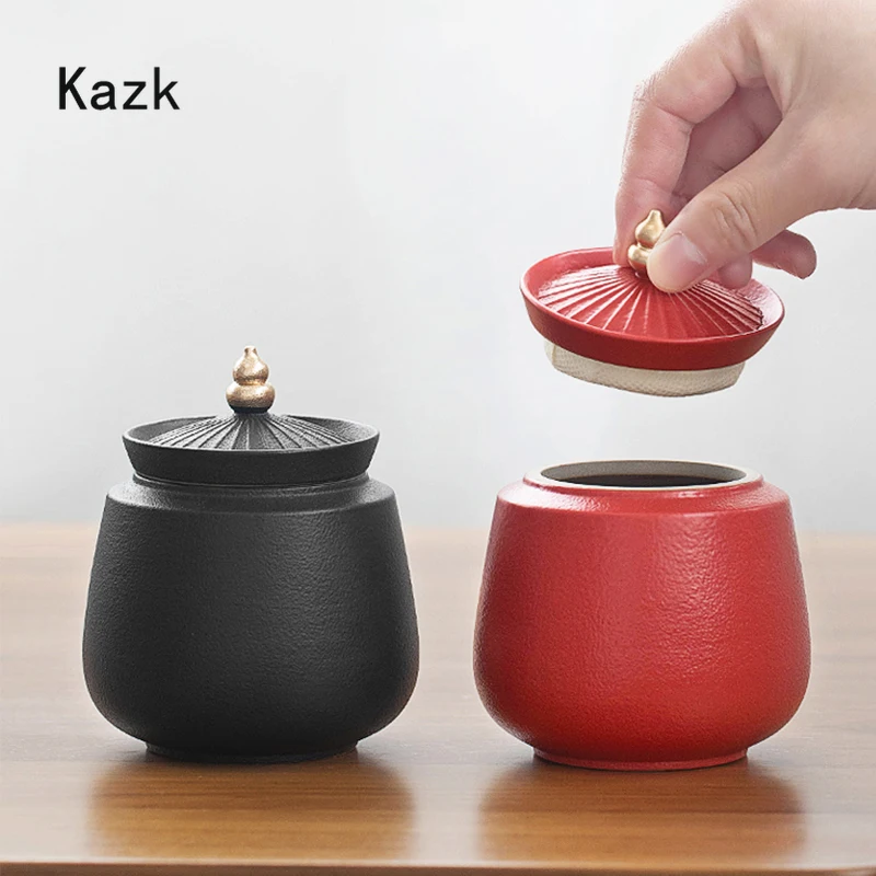

Китайские официальные шляпы, керамические чайные банки с крышкой, креативный портативный маленький контейнер для чая, герметичные банки для хранения, украшения для журнального столика