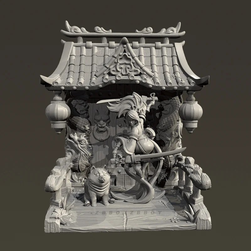 

50mm 75mm Chinese Style Cottage Resin Model Figure Gk Micro Miniature 3d Printed White Model Toy Unassembled And Unpainted Kit