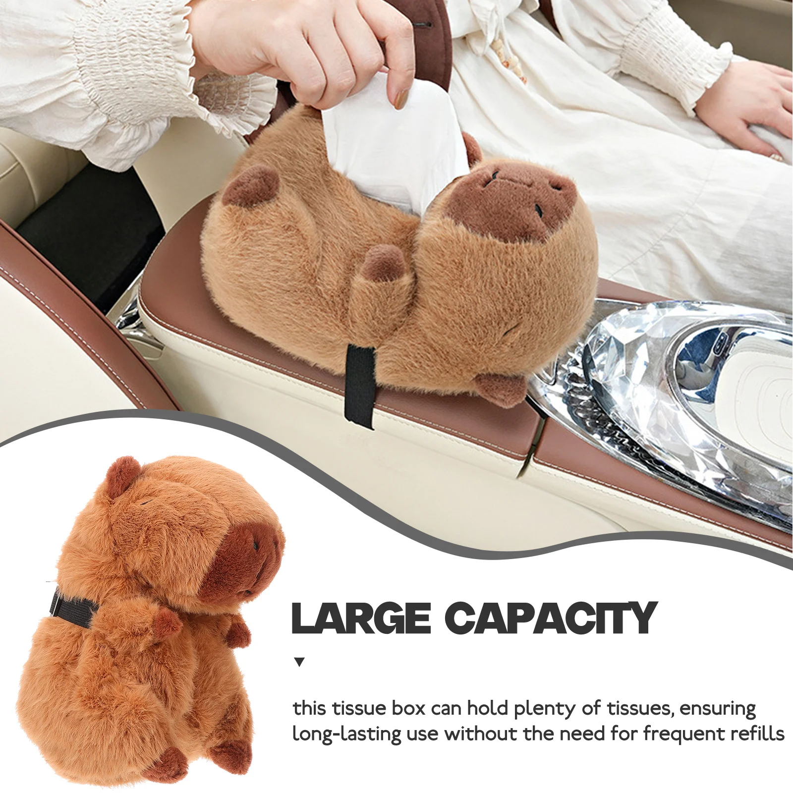 

Cartoon Tissue Napkin Holder Car Backseat Napkin Holder For Car Storage Cute Large Capacity Easy Access Tissue Dispenser