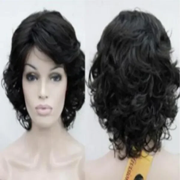 Popular Short Black Curly Women Ladies Daily Natural Hair Cosplay Wig