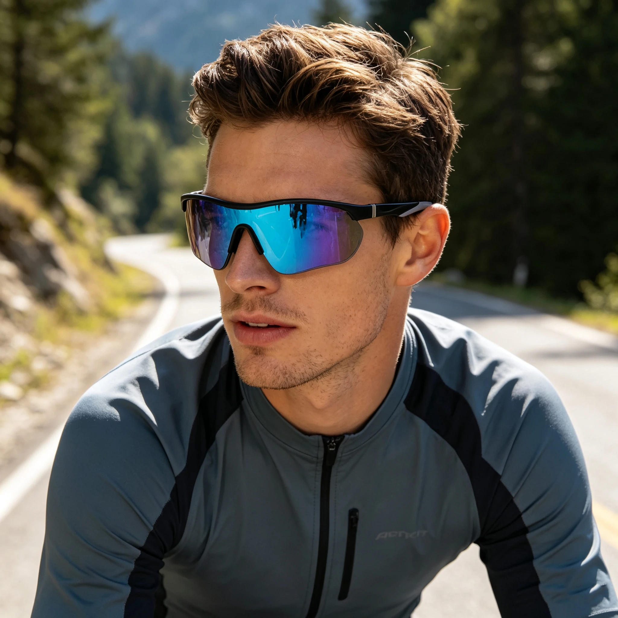 New Sports Sunglasses  Men's And Women‘s Half Frame Outdoor Cycling Uv Protective Sunshade Sunglasses 3018