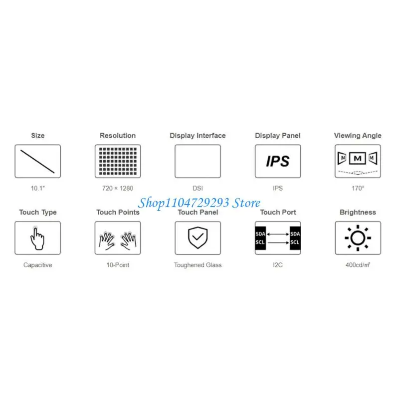 Y2GD 10.1inch MIPI 720x1280 Resolution Programmable Development Platform 3.49inch Capacitive Touchable Screen LCD Display